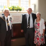 Coventry Lord Mayor Mr Michael Hammon, Ian Thom and Sheila Woolf, chair of Stoneleigh History Society